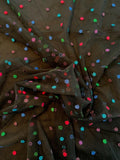 Polka Dot Embroidered Tulle - Black / Multicolor