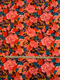 Floral Printed Silk Jacquard - Pink / Red / Purple / Tangerine