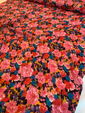 Floral Printed Silk Georgette - Pink / Red / Purple / Tangerine