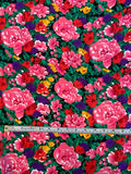 Floral Printed Silk Georgette - Pink / Green / Purple / Tangerine / Red