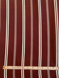 Horizontal Striped Lightweight Silk Crepe de Chine - Wine / Sky Blue