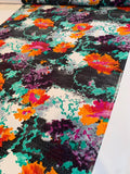 Abstract Floral on Stones Printed Polyester Shirting - Multicolor