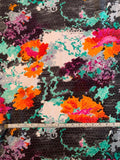 Abstract Floral on Stones Printed Polyester Shirting - Multicolor