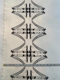 Reflective Bridges Printed Silk Mikado - Ivory / Black