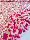 Abstract Shapes Burnout Cotton Voile - Magenta / Ivory