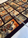 Japanese Inspired Printed Cotton Sheeting - Brown / Rust / Tan / Green