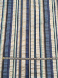 Vertical Striped Plissé Oxford Cotton - Blue / White / Tan / Grey