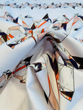 Artsy Origami Printed Cotton Sateen - White / Multicolor