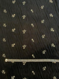 Delicate Floral Embroidered Cotton - Black / White