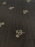 Delicate Floral Embroidered Cotton - Black / White