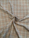 Glen Plaid Yarn-Dyed Cotton Shirting - Brown / Peach