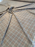 Glen Plaid Yarn-Dyed Cotton Shirting - Brown / Peach