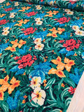 Tropical Floral Printed Cotton Lawn - Multicolor