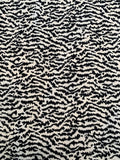 Abstract Zebra Pattern Printed Stretch Cotton Pique - Black / Ivory