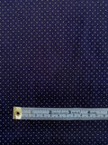 Pin Dot Printed Cotton Broadcloth - Navy / Tan