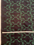 Intricate Embroidered Cotton Faille - Black / Green