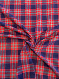 Plaid Yarn-Dyed Cotton Shirting - Red / Navy / White