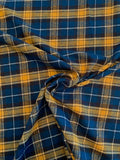 Plaid Flannel Yarn-Dyed Cotton Shirting - Yellow / Teal