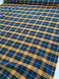 Plaid Flannel Yarn-Dyed Cotton Shirting - Yellow / Teal