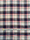 Plaid Cotton Voile - Navy / White / Red