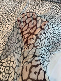 Animal-Like Pattern Printed Silk Chiffon - Black / White