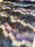 Hazy Printed Satin Silk Chiffon - Purple / Navy Blue / Off-White