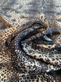 Reptile Pattern Printed Heavy Double-Face Silk Charmeuse - Black / White / Grey