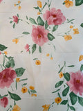 Gentle Watercolor Floral Printed Fine Silk Shantung - Baby Pink / Dark Pink / Green / Orange