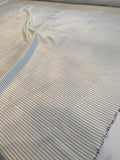 Italian Horizontal Stitched Striped Silk Habotai - Off-White / Black