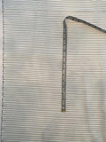 Italian Horizontal Stitched Striped Silk Habotai - Off-White / Black