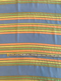 Horizontal Multi Striped Printed Silk Crepe de Chine - Multicolor