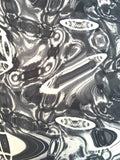 Abstract Spheres Printed Silk Georgette - Grey / Light Grey / White