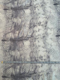 Italian Reptile Pattern Printed Silk Chiffon - Egg Nog / Grey