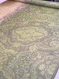 Ethnic Paisley with Gold Border Foil Print Silk Chiffon - Lime / Grey / Nude / Gold