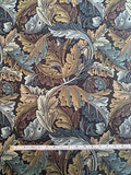 Two-Layer Bonded Vine Leaf Polyester Crepe - Multicolor Greens and Browns