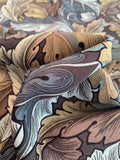 Two-Layer Bonded Vine Leaf Polyester Crepe - Multicolor Greens and Browns