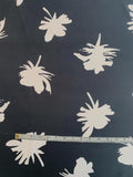Floral Silhouette Printed Silk Crepe - Black / White