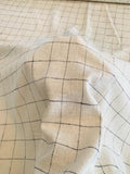 Windowpane Brushed Flannel Cotton Twill - Ivory / Navy