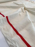 Border Striped Linen - Ivory / Red