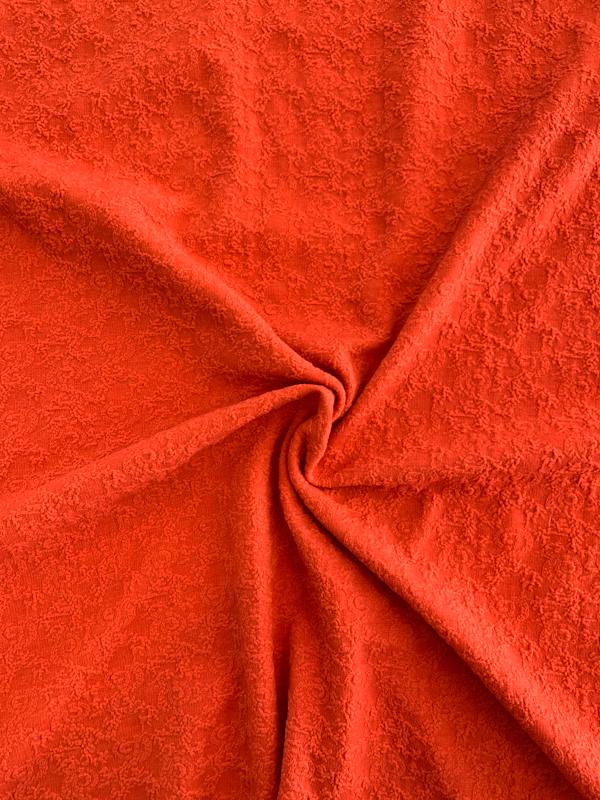 Boucle-Like Stretch Novelty Knit - Blood Orange