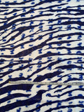 Novelty Burnout Lightweight Organza with a Paint Print Finish - Blue / White / Deep Royal