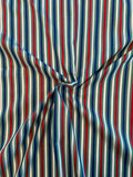 Vertical Striped Yarn-Dyed Cotton Shirting - Green / Red / Blue / White
