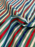 Vertical Striped Yarn-Dyed Cotton Shirting - Green / Red / Blue / White