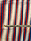 Vertical Striped Yarn-Dyed Cotton Shirting - Red / White / Blue