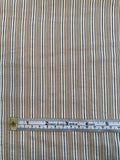 Vertical Striped Fine Seersucker Cotton Shirting - Tan / Brown / Grey