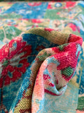 Patchwork Floral Printed Cotton Linen - Multicolor