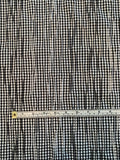 Gingham Check Cotton Shirting with Gathered Pleating - Black / White