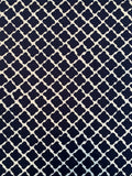Swiss Houndstooth-Like Printed Cotton Pique - Midnight Navy / White
