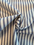 Vertical Striped Cotton Twill - Blue / White