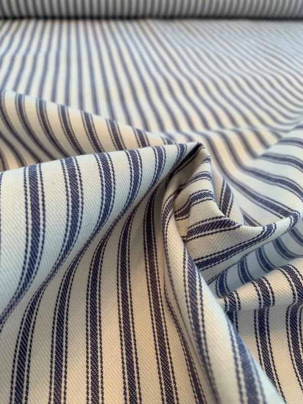 striped cotton dress fabric uk 100% Cotton Stripe Pale Blue Yarn Dyed Chambray